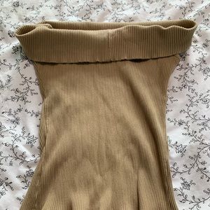 Off the shoulder beige top